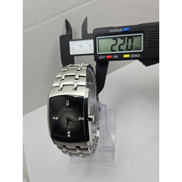 Armitron 20 4507SV Mens Rectangular Stainless Steel Quartz Watch New Battery 50m - Picture 6 of 11